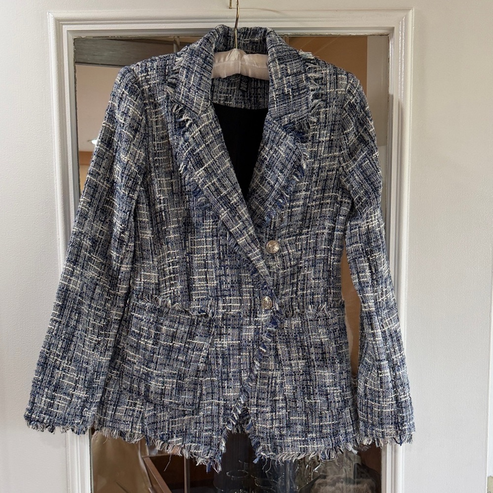 Ellen Tracy woven blue blazer - size XS
